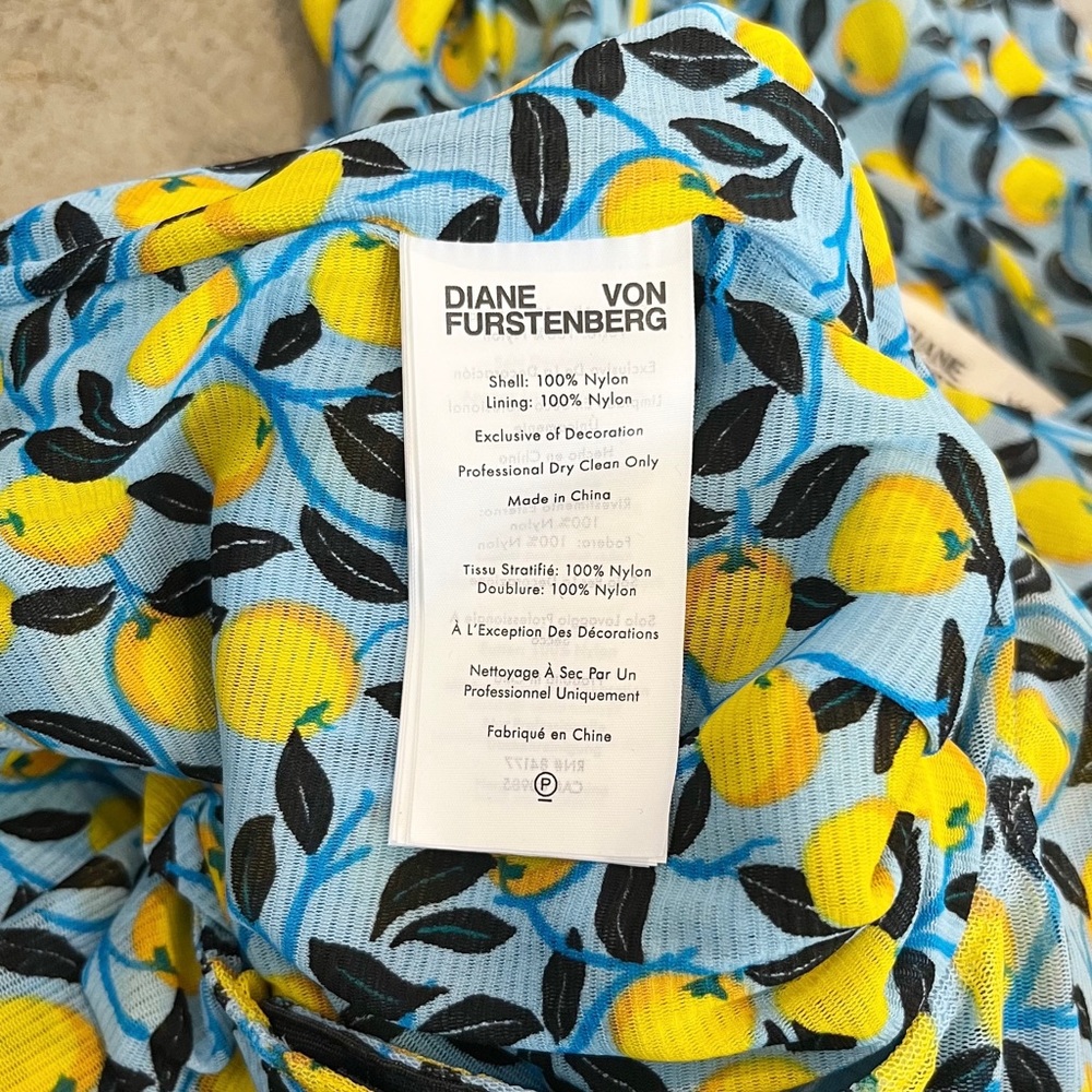 Diane Von Furstenberg NWT Bloomington Bodysuit in Nectarine Medium Sky Blue - Picture 7 of 7